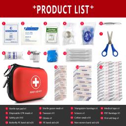 Impermeável ao ar livre viagem kit de primeiros socorros caixa de sobrevivência de emergência do carro caixa de acampamento pequena casa e camping 91PCs, atacado - Image 2