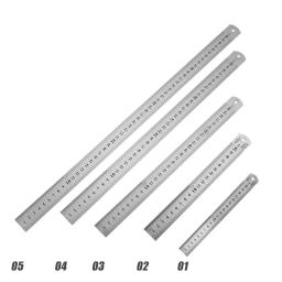 Régua Reta Dupla Lateral em Aço Inoxidável, Ferramenta de Medição de Precisão, Metal, Centímetro, Escala Inche, 15 cm, 20 cm, 30 cm, 40 cm, 50cm - Image 3