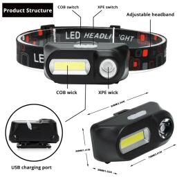 Lanterna LED com bateria recarregável, Farol de lanterna portátil, Farol de acampamento ao ar livre, 5 modos, 18650, USB - Image 5