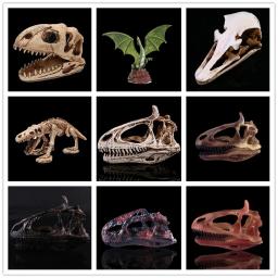 Resina cabeça de dinossauro crânio esqueleto escultura artesanato animal estátuas fósseis presente do dia das bruxas prop zoo espécime exibição para decoração casa - Image 2