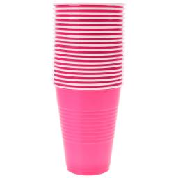 Copos plásticos descartáveis para a decoração do partido, 20 pcs, rosa, vermelho, 16oz - Image 5