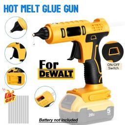 Pistola de cola quente portátil elétrica sem fio, Reparar ferramenta DIY, soldagem a quente, bocal anti-escaldante com 10 varas para Dewalt - Image 1