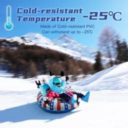 Tubo de neve inflável com alça, anel de esqui, PVC Sledding Tube, tubulação grossa, acessórios de esqui, inverno, 96 cm, 120cm - Image 5