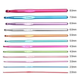 Agulha de tricô de alumínio colorido, Crochet Hook Set, Sweater Stitch Tool, Acessórios de costura, 2-8mm - Image 6