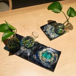 Novo círculo vaso base de cola epoxy silicone molde diy quadrado vaso de flores bandeja suporte planta água moldes para resina decoração para casa - Image 4