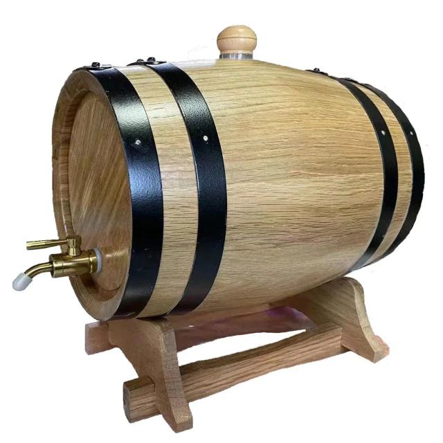 Barril de Madeira de Carvalho para Envelhecimento de Vinho, Uísque e Bebidas Alcoólicas - 5L