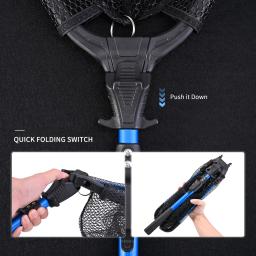 LEOFISHING-Ultralight Pólo Telescópico para Pesca, Dobrável Isca De Pesca, Mão Net, Pólo Telescópico, Acessórios De Pesca, 72cm, 92cm - Image 2
