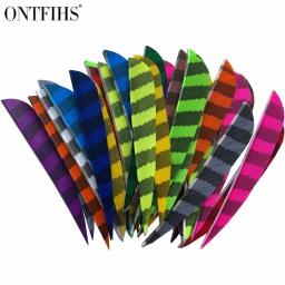 ONTFIHS-Listrado Turquia Pena para Flecha, Gota de Água Fletching, Tiro, Caça, Tiro com Arco, Acessórios DIY, 3 ", 50Pcs - Image 3