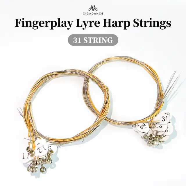 Conjunto de Cordas de Latão para Lira Harpa HLURU 17/31 - Acessórios Ideais para Fingerplay em Instrumentos Musicais