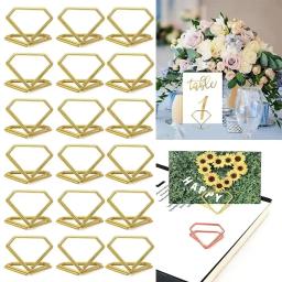Diamante Forma Metal Memo Titular, Tabela Placecard, Photo Clip, Card Display Stand, Casamento Tabela Número Stands, 10pcs - Image 3