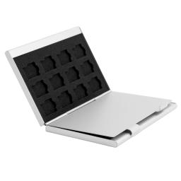 Caso De Armazenamento De Cartão De Memória De Alumínio Prata, Suporte De Caixa Para 24 TF Micro SD Cartões, Dropship Drop Ship, Atacado - Image 2