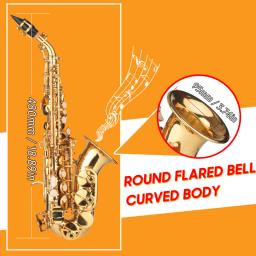 Saxofone Soprano Bb Laca Dourada, Sax de Latão com Caixa Do Instrumento, Bocal, Alça Do Pescoço, Pano Limpo, Escova Para Músico, Iniciante - Image 2