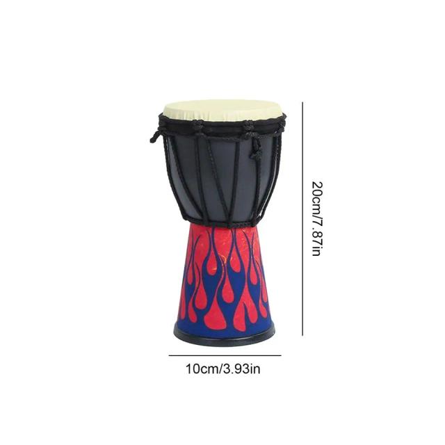 Bateria africana leve com pele de cabra esculpida à mão, ideal para crianças e adultos iniciantes na música do jardim de infância
