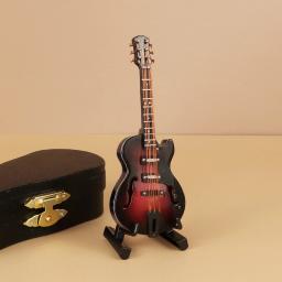 Mini guitarra em miniatura instrumentos musicais réplica mini elétrico baixo ukulele mandolin dollhouse acessórios coleção - Image 2