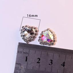 Mini Coração Cristal DIY Acessórios Da Jóia, Pingente De Strass, Decoração De Artesanato, Novo, Tamanho 16x16mm, 10Pcs - Image 6