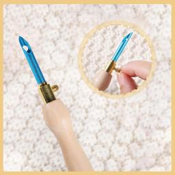 13 pçs kits de agulhas de perfuração de bordado costura alça de madeira bordado caneta tapete ferramenta de gancho para diy costura artesanato enfeite - Image 3