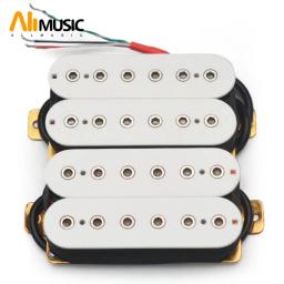 6 cordas captadores de guitarra elétrica humbucker dupla em linha ajustável 12pcs hex parafuso captador branco - Image 1