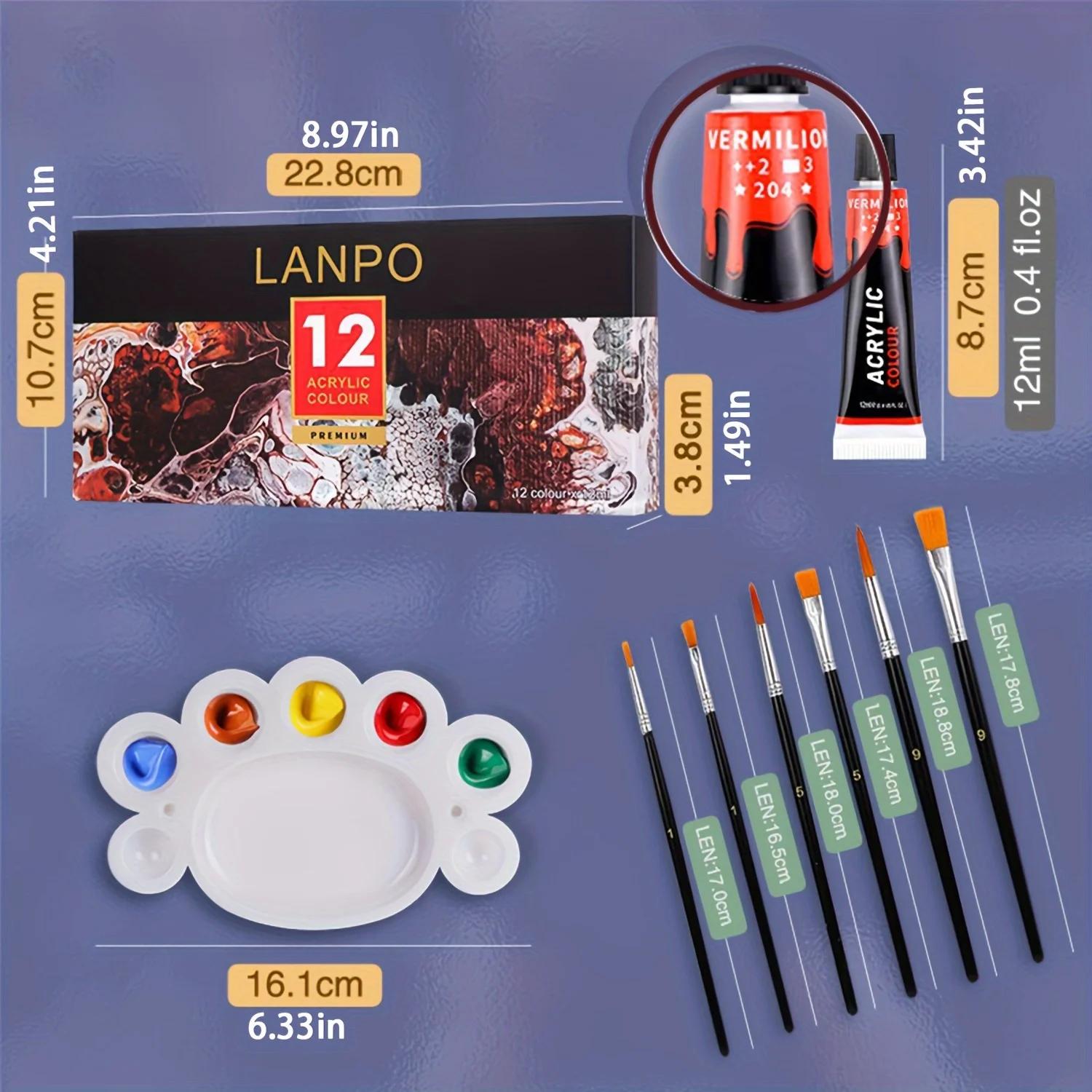 Kit de Pintura Esmalte Acrílico para Artistas, Conjunto de Pintura Impermeável, Tubo Protetor Solar, Não Fade Suitab, 12ml, 12 Cores, 24 Cores - Image 1