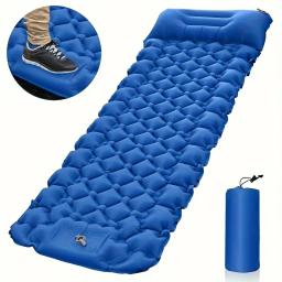 Colchão inflável com encosto de cabeça para acampamento ao ar livre, almofada de dormir, bomba embutida, almofada de ar ultraleve, esteira de viagem - Image 1