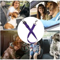 Auto Cintos de segurança do carro para animais de estimação, cinta ajustável, Buckle Clip, cinto de segurança, fácil controle - Image 4