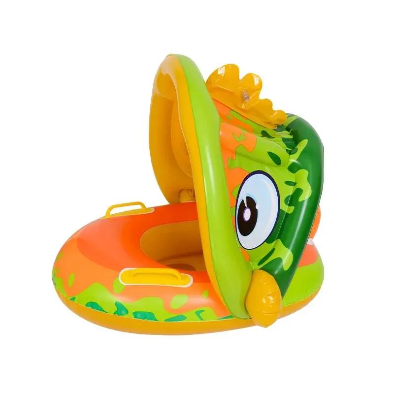 Assento de natação dos desenhos animados infantis, Bao Bao Boat Explosão com Braço, PVC espessado, Sombrinha removível anel flutuante - Image 1