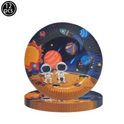 Astronauta Solar Espaço Tema Prato de Papel Descartável e Copo, Talheres de Palha, Festa, Decoração para Aniversário Infantil, Baby Shower - Image 3