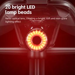 West biking luz traseira da bicicleta de detecção inteligente mtb luz traseira da bicicleta de estrada ipx6 à prova dwaterproof água tipo-c carregamento lanterna traseira acessório de ciclismo - Image 3