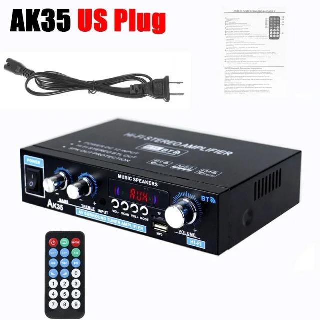 Amplificador HiFi Bluetooth Digital AK35 de 400W, Ideal para Casa e Carro, Suporta MP3 e Canal 2.0