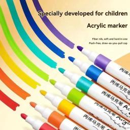 Pintura Acrílica Art Marcador Pen Set for Kids, Pintura de Rocha, Graffiti Stone, Vidro Cerâmico, Madeira Artesanato DIY, Artigos de Arte, 12-80 Cores - Image 3