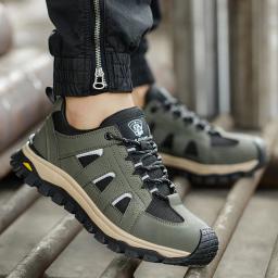 Sapatos de segurança de dedo do pé de aço homens botas de segurança de trabalho leve respirável confortável tênis botas masculinas sapatos antiderrapantes - Image 6