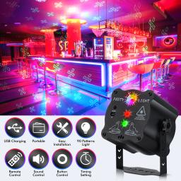 RGB Stage Disco Light com controle remoto, DJ Party Projector, festa ao ar livre, KTV, reunião familiar, Bar Strobe Light - Image 3