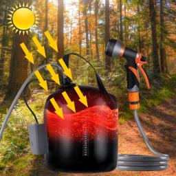 Chuveiro solar portátil com água quente, Chuveiro de acampamento com bomba de ar elétrica, Chuveiro acampamento para praia e acampamento, 20L - Image 2