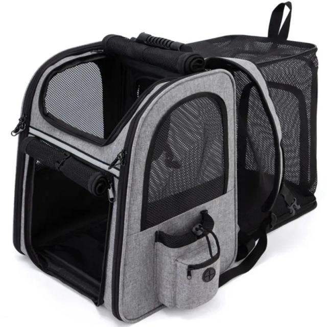 Mochila Dobrável para Gatos com Ombro Duplo: Saco Portátil Respirável, Elegante e Expansível para Filhotes