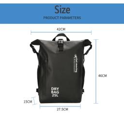 Impermeável Dry Bag Mochila para Caiaque, Roll Top Flutuante Outdoor Sack, Boating Sailing Rafting Camping, 25L - Image 5