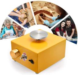 Mini máquina da roda da cerâmica elétrica para a arte artesanato cerâmica roda ferramentas de argila turntable com 6.5 + 10cm bandeja & kit de escultura - Image 6