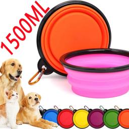Tigela dobrável de comida para animais de estimação, Alimentador grande ao ar livre Recipiente portátil para cachorro e cachorro, Alimentador de água - Image 1