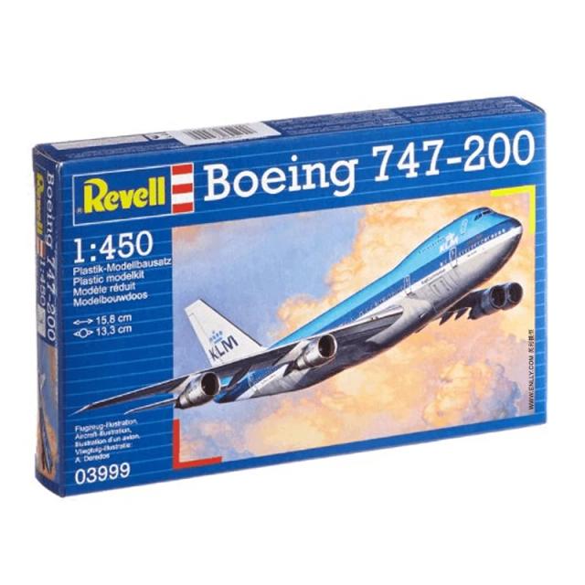 Modelo de Montagem Revell 03999 1/450 Escala do Boeing 747-200 em Plástico para Hobby DIY e Kits Gundam