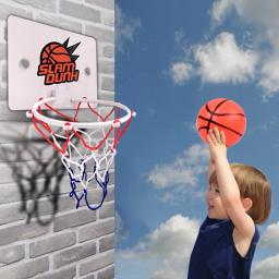 Mini Basquete para Crianças, Cesta de Basquete Interna, Bola lisa com bomba inflável, Brinquedo engraçado do jogo, Ventosa - Image 3