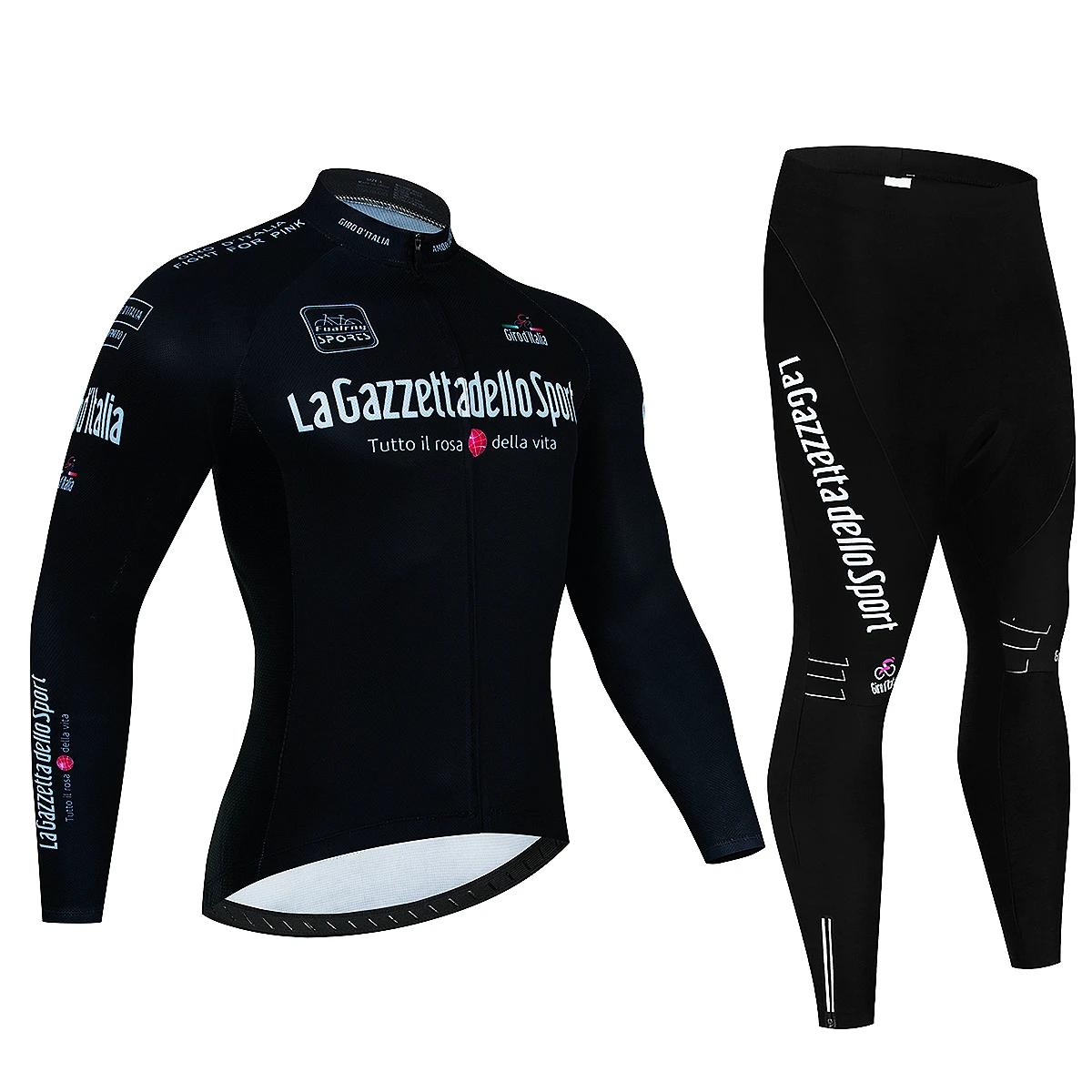 2023 equipe tour de italia jiro conjunto camisa de ciclismo dos homens roupas terno manga longa mtb bicicleta estrada calças bib ropa ciclismo - Image 1