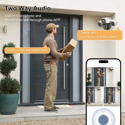 Câmera wi-fi 6k 12mp, três lentes, zoom 10x, câmeras ptz externas, conversa bidirecional, proteção de segurança, vigilância por vídeo, câmera inteligente cctv - Image 3