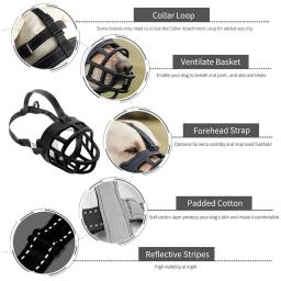 Focinho de silicone macio para cachorro, cesta respirável, focinhos para cães pequenos, médios, grandes e x-grandes, cachorrinho, evita latidos, capa de boca para cachorro - Image 3