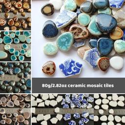 80g/2.82oz fragmentos telha cerâmica do mosaico da porcelana que faz materiais 5.5mm polígono/oval/redondo padrão diy telha do ofício - Image 2