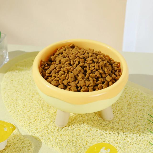 Bowl Elevado para Gatos, Alimentador Confortável que Protege a Vértebra Cervical