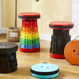 Fezes de acampamento dobráveis resistentes, fezes portáteis e retráteis, essenciais para uso doméstico e externo, capacidade de carga de 450 lb - Image 1