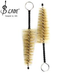 2 pçs saxofone clarinete bocal escova de limpeza natural cerdas bocal escova acessórios da tubulação ferramenta manutenção - Image 1
