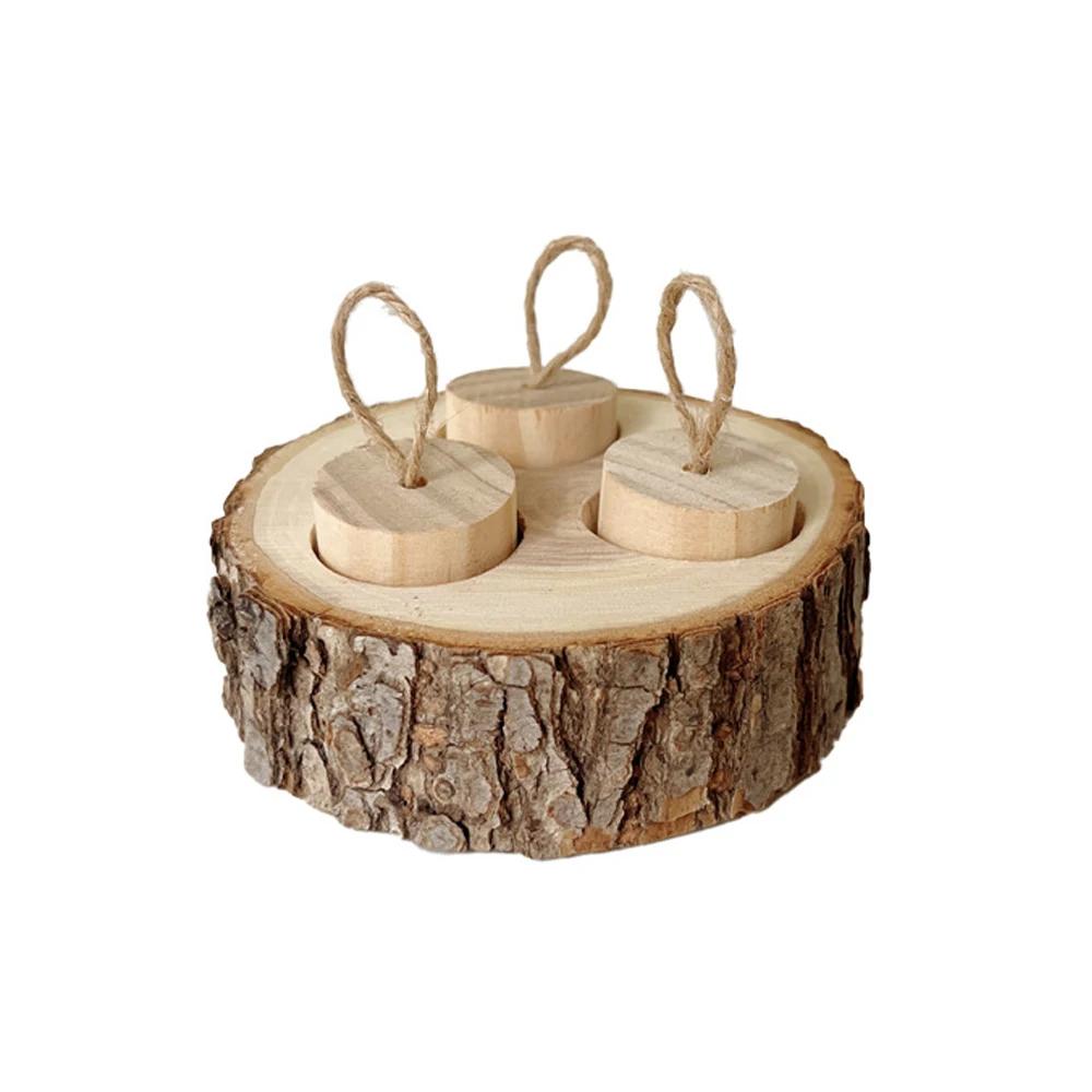 Brinquedo De Mastigação Em Forma De Madeira Redonda, Suprimentos Educativos para Pequenos Animais De Estimação, Papagaio, Hamster, Coelho, Brinquedos de Forrageamento - Image 1