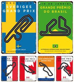 Racing Track Metal Cartaz, F1 Competição Sinal, Pintura Em Lata, Bar, Homem Caverna Clube, Modern Wall Art, Decor Painel, Mural Estética - Image 3