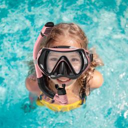 Anti-Fog Diving Snorkeling Mask Set para crianças, máscara de natação, snorkel grátis, óculos de natação com tampa do nariz, moldura grande - Image 1