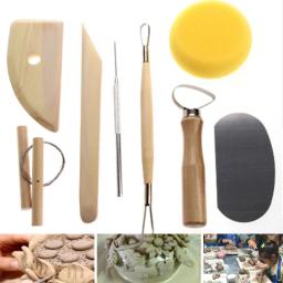 Cerâmica Argila Cerâmica Escultura Conjunto de Ferramentas DIY Mão Argila Moldagem Ferramentas Faca de Madeira, Kit de Modelagem 8Pcs por Conjunto - Image 1