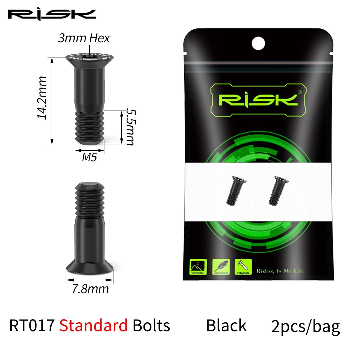 Risco 2 peças m5 * 14.2mm desviador traseiro de bicicleta jockey parafusos de roda parafusos de titânio mtb polia de estrada guia roda parafusos fixos acessórios - Image 1